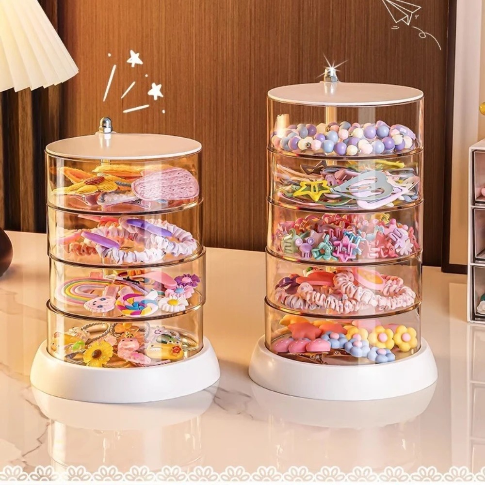 Token Tray Organizer - 360 Rotating Clear Hair Accessory Organizer