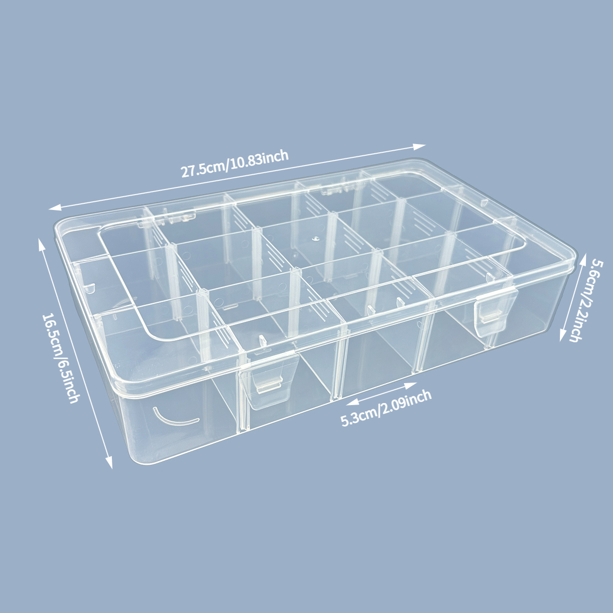 Token Tray Organizer - 15-Compartment Storage Box with Removable Dividers