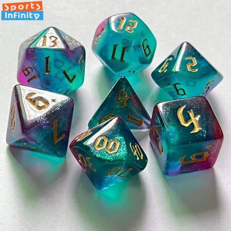 7 Pcs/set Double Colors Polyhe - đánh giá và giá Board Game Font