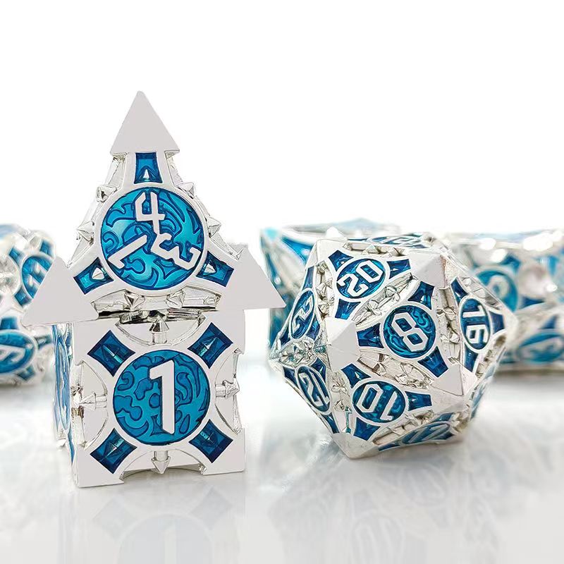 7 Pcs Cosplay D4-D20 DND Brass - đánh giá và giá Dice Set Polyhedral