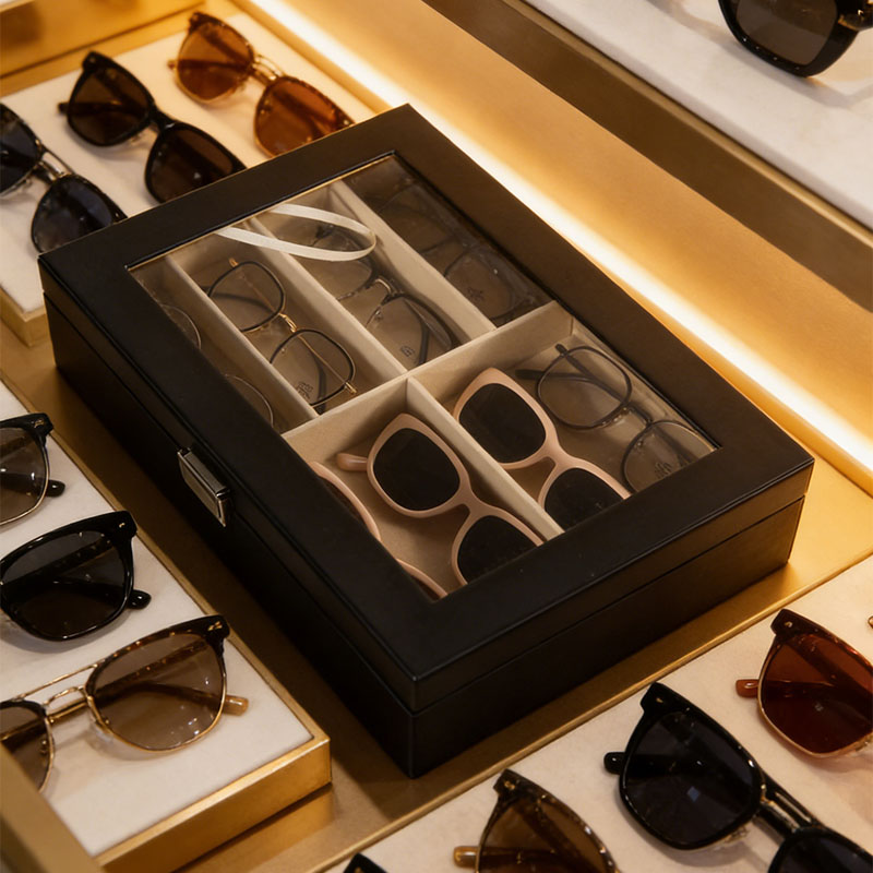 Black 6-Compartment Eyeglass S - đánh giá và giá Token Tray Organizer