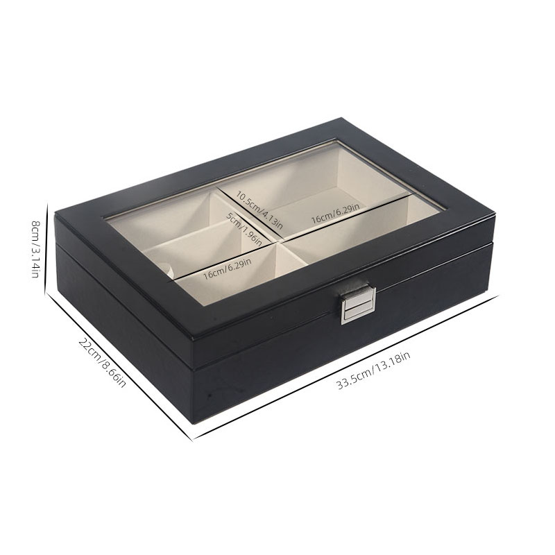 Black 6-Compartment Eyeglass S - đánh giá và giá Token Tray Organizer