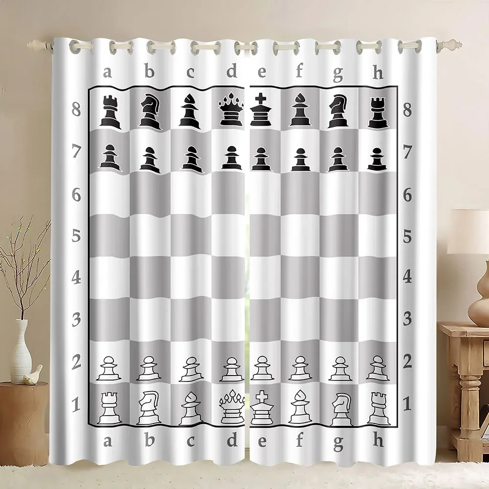 Chessboard  Window Curtains In - đánh giá và giá Board Game Cafe