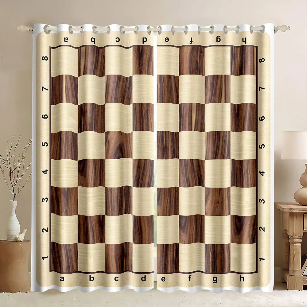 Chessboard  Window Curtains In - đánh giá và giá Board Game Cafe