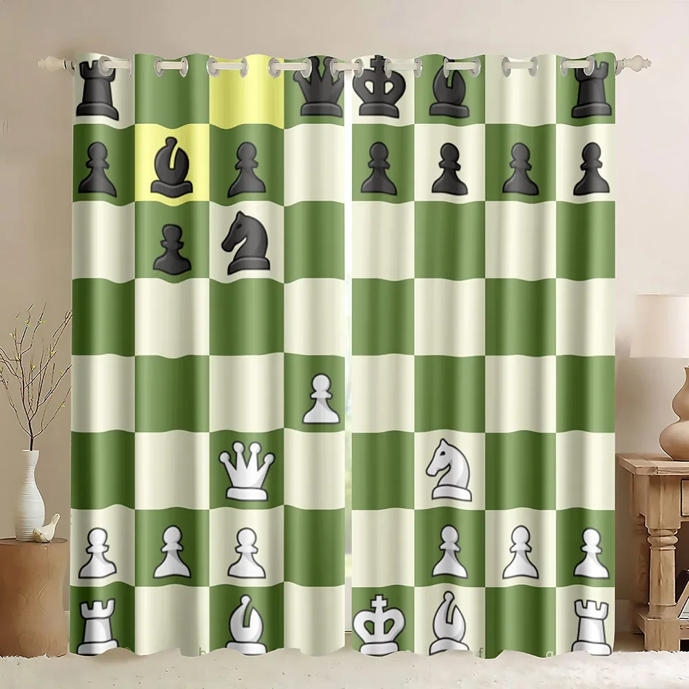 Chessboard  Window Curtains In - đánh giá và giá Board Game Cafe