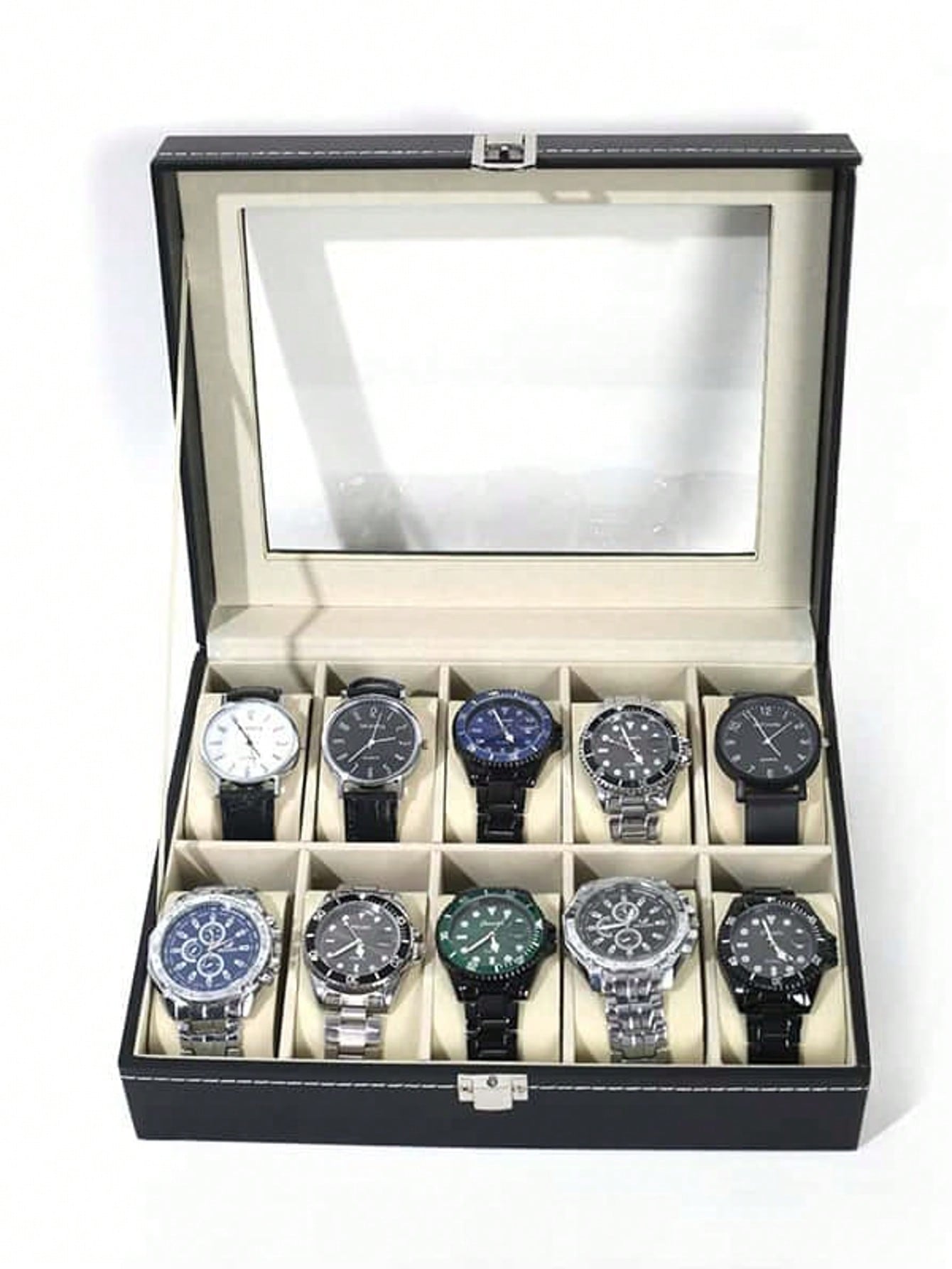 Leather Watch Box with Lock, L - đánh giá và giá Token Tray Organizer