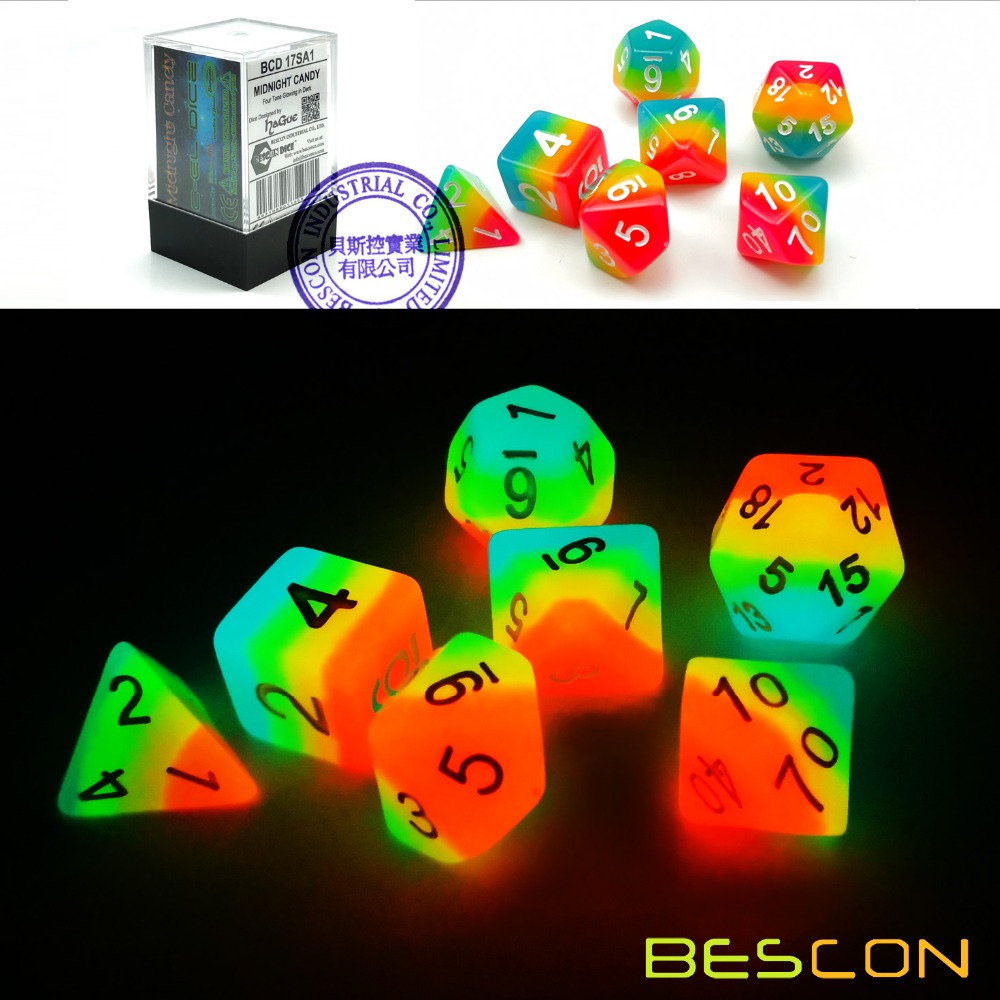 Bescon Giả Tưởng Cầu Vồng Phát - đánh giá và giá Dice Set Polyhedral