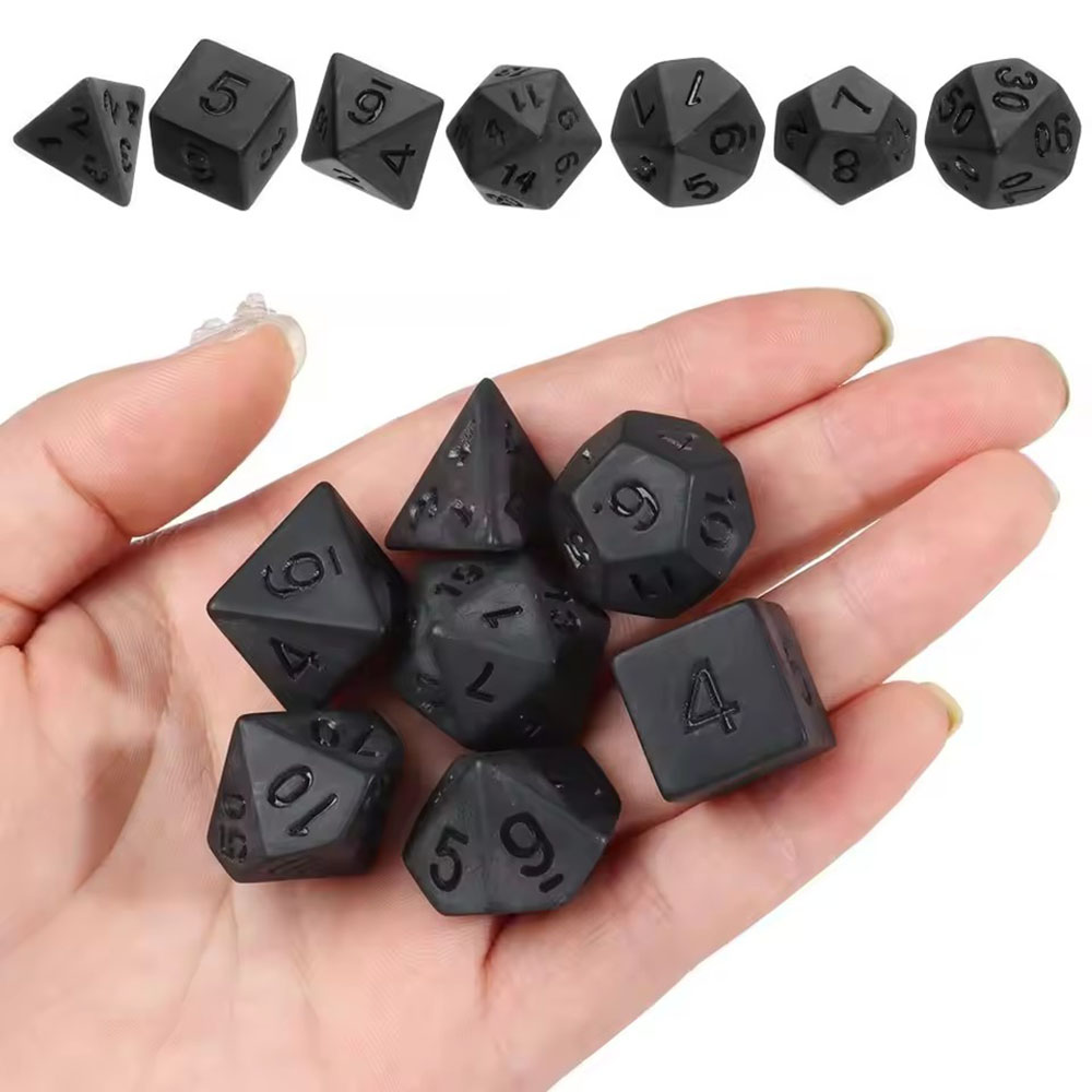 7pcs/set New Black Dices, Poly - đánh giá và giá Board Game Font