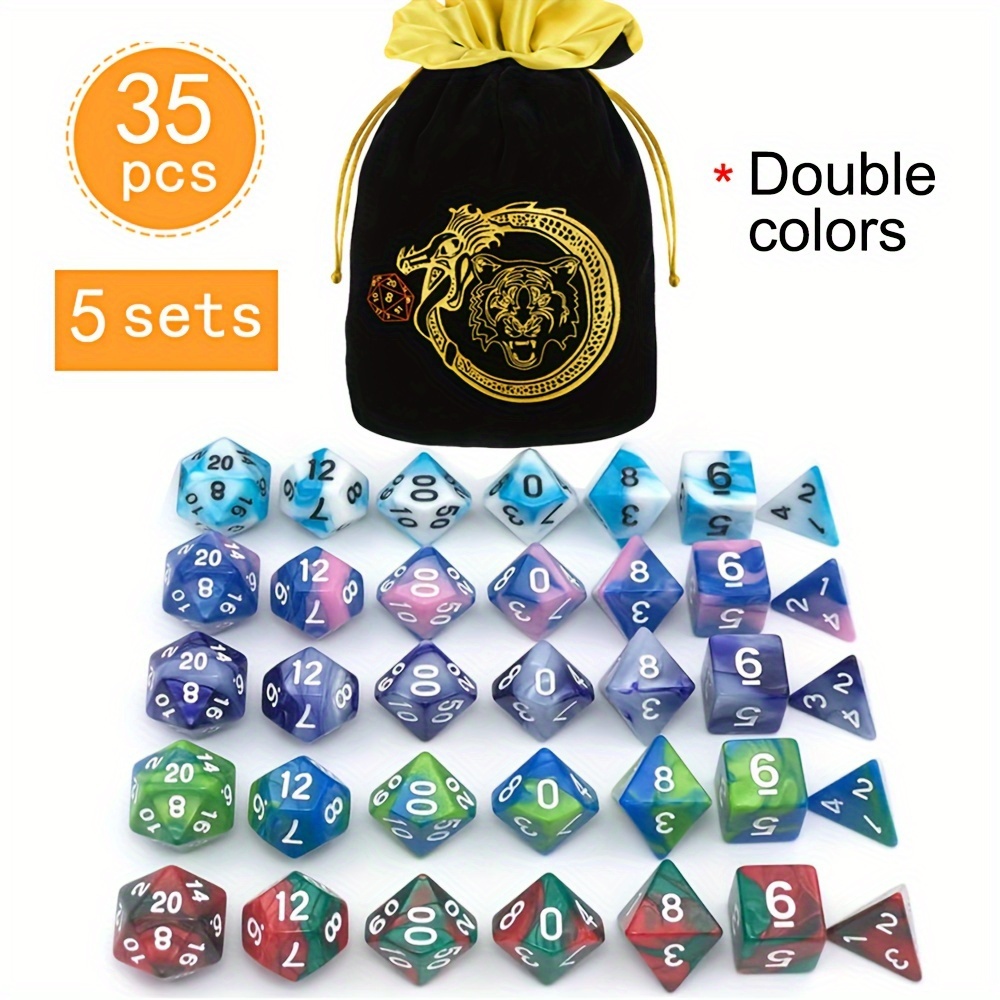 DND 5 Sets 35 Pcs Polyhedral D - đánh giá và giá Dice Set Polyhedral