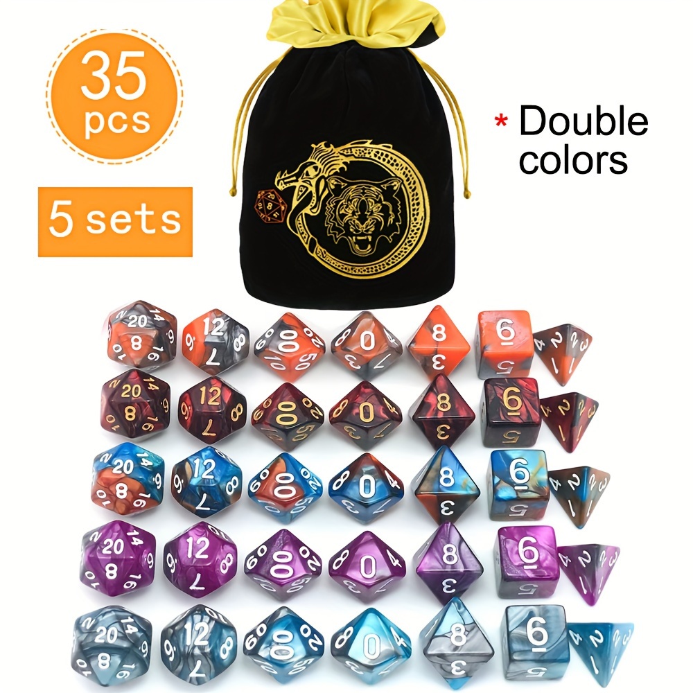 DND 5 Sets 35 Pcs Polyhedral D - đánh giá và giá Dice Set Polyhedral