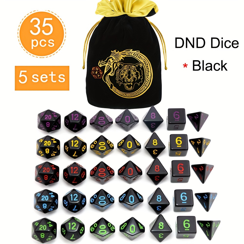 DND 5 Sets 35 Pcs Polyhedral D - đánh giá và giá Dice Set Polyhedral